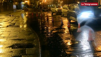 Morlaix. Grande marée : très léger débordement