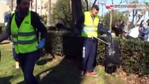 TG 19.02.15 Armati di scope e ramazze a ripulir giardini, protagonisti i calciatori del Bari