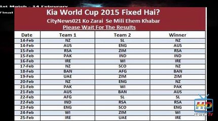 IS ICC WORLDCUP 2015 FIXED?? LEAKED RESULTS