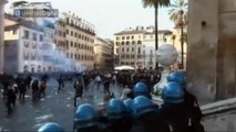 Radicales del Feyenoord se enfrentan con la Policía y destrozan el centro de Roma