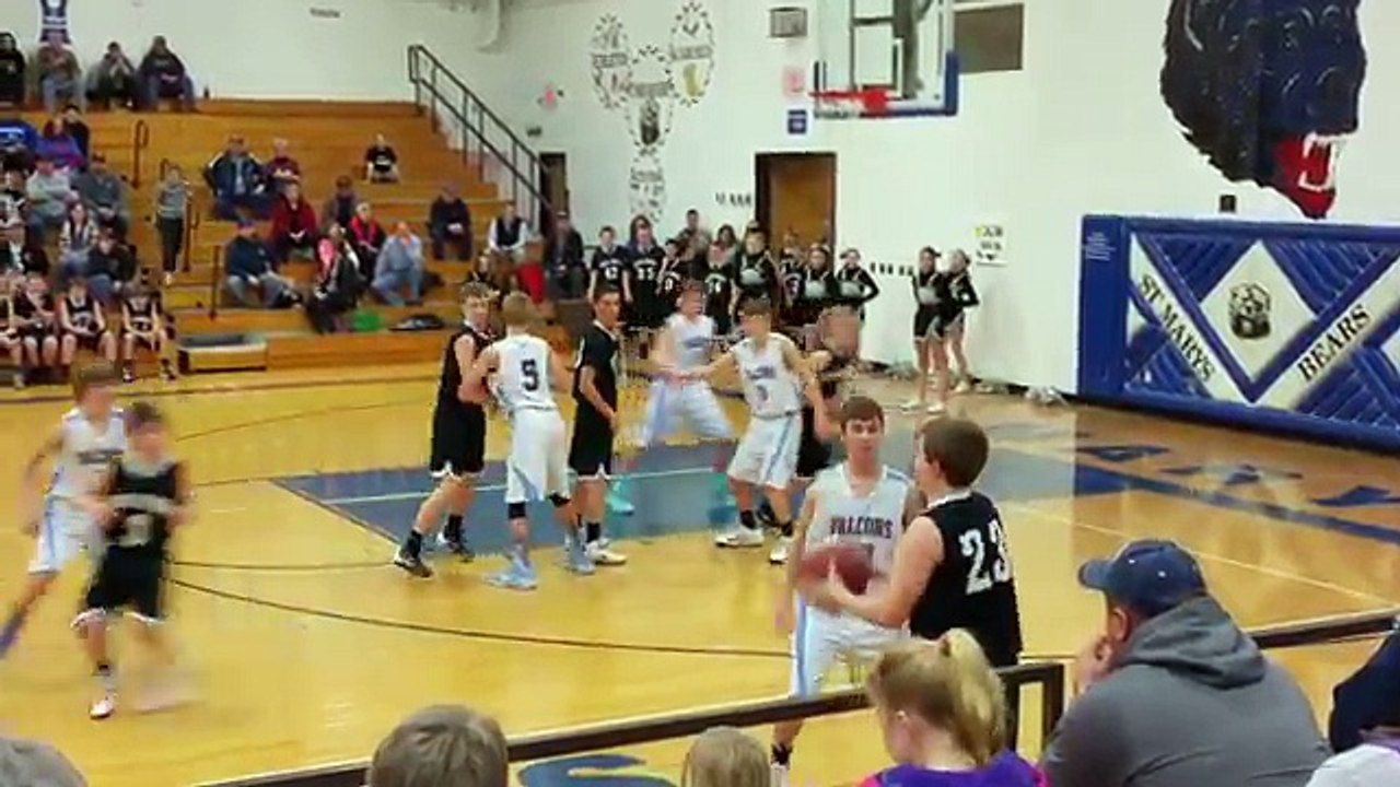 Basketball stuck on rim in final seconds of game video Dailymotion