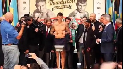 GENNADY GOLOVKIN v MARTIN MURRAY OFFICIAL WEIGH IN & HEAD TO HEAD / MONTE CARLO, MONACO
