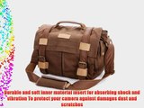 Waterproof Brown High Density Pure Canvas Vintage SLR DSLR Camera Messenger Shoulder Case Bag