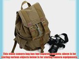 army green canvas DSLR SLR Camera Backpack Rucksack Bag With Waterproof Cover And soft Inner