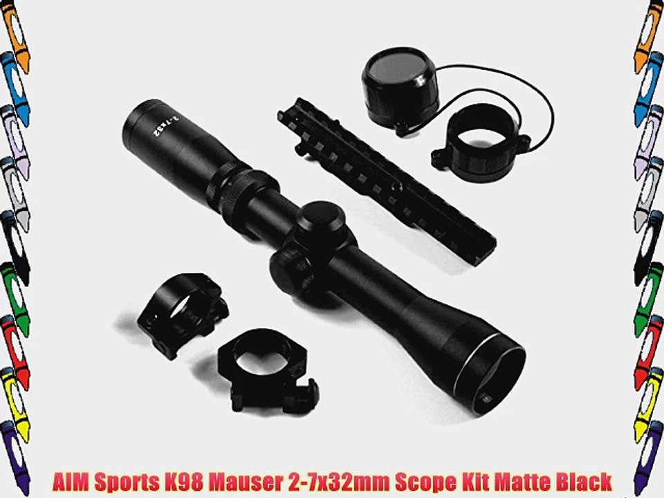 AIM Sports K98 Mauser 2-7x32mm Scope Kit Matte Black