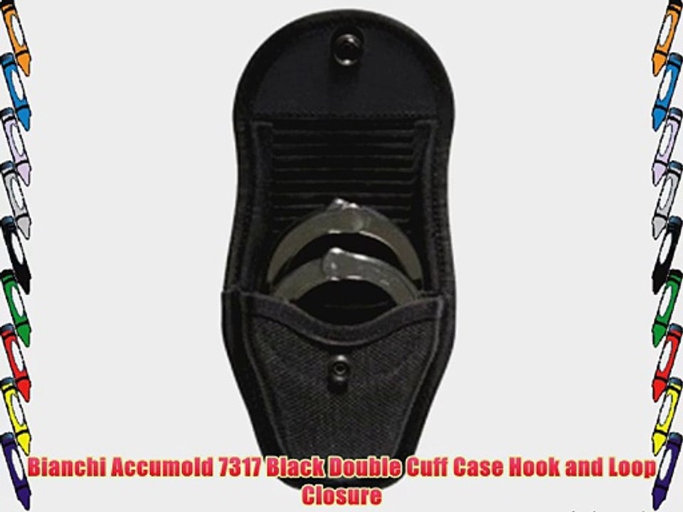 Bianchi Accumold 7317 Black Double Cuff Case Hook and Loop Closure