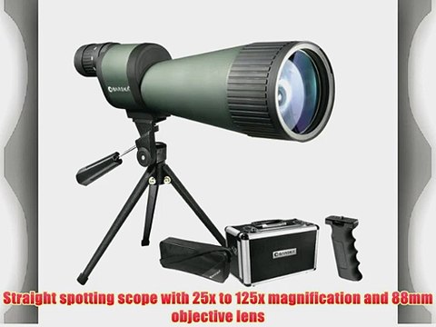BARSKA Benchmark 25-125x88 Waterproof Straight Spotting Scope (Includes Handheld Tripod Table