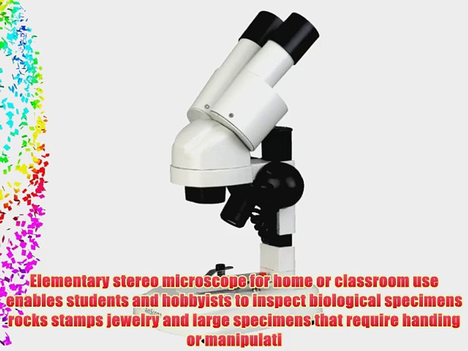 AmScope SE120 Portable Binocular Stereo Microscope WF10x Eyepieces 20X