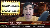 Detroit Pistons vs. Chicago Bulls Free Pick Prediction NBA Pro Basketball Odds Preview 2-20-2015