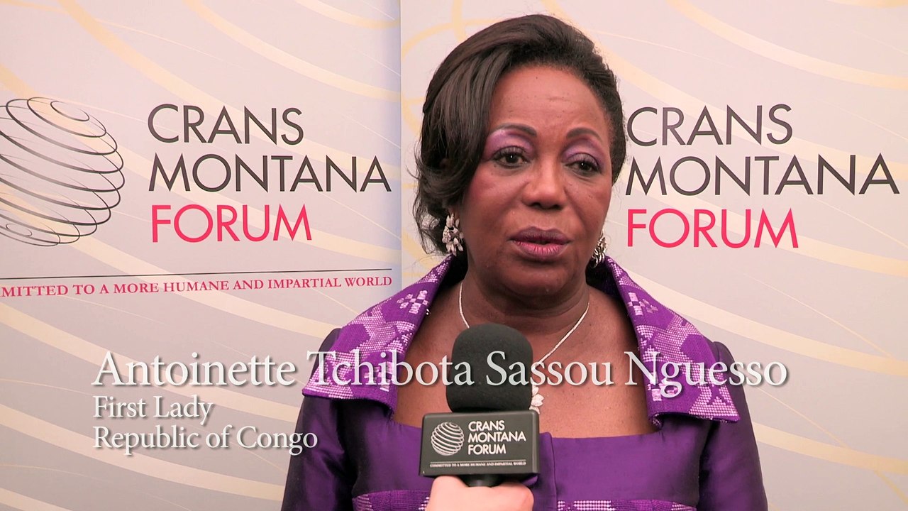 ANTOINETTE SASSOU NGUESSO - Crans Montana Forum (Jean-Paul Carteron) Bruxelles 2014