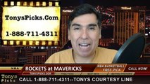 Dallas Mavericks vs. Houston Rockets Free Pick Prediction NBA Pro Basketball Odds Preview 2-20-2015