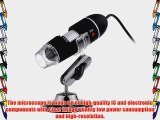 NEEWER? Black 0.3MP 8-LED USB Digital Microscope 25X - 400X Magnifier Compatible with Windows