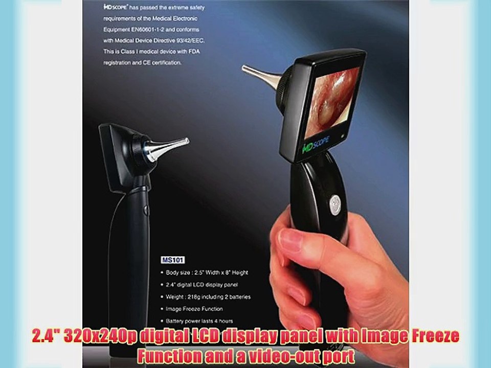 MD Scope MS101 Video Otoscope/Earscope ENT otoscope Veterinary Otoscope   matching cradle