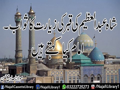 Shah Abdul Azeem Ki Ziarat ka sawab ! Maulana Sadiq hassan