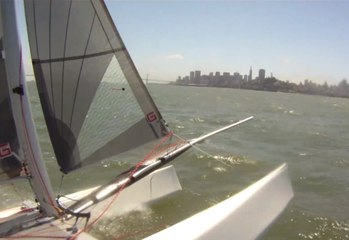 Riding San Francisco Bay in Viper Catamaran