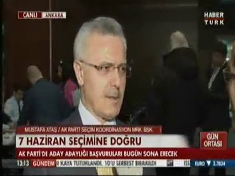 Seçim Koordinasyon Merkezi Başkanı Mustafa ATAŞ, AkPartide 7 Hazirandaki Seçimler Öncesi Aday Adaylığı Başvuruları Bugün Sona Erdi