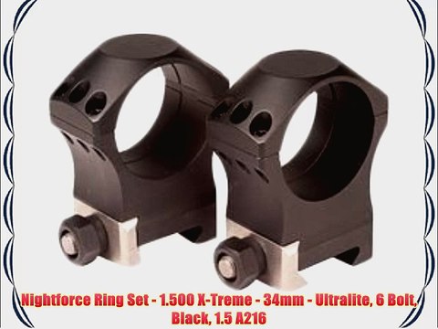 Nightforce Ring Set - 1.500 X-Treme - 34mm - Ultralite 6 Bolt Black 1.5 A216