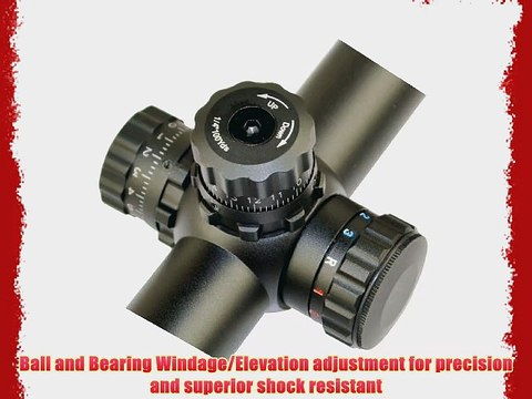 4-16x40mm Scope with front AO adjustment. Red/green mil-dot reticle. Comes with extended sunshade