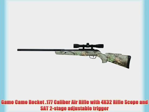 Gamo Camo Rocket .177 Caliber Air Rifle with 4X32 Rifle Scope and SAT 2-stage adjustable trigger