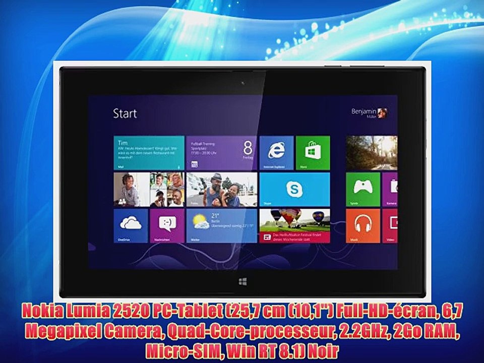 Nokia Lumia 2520 PC-Tablet (257 cm (101'') Full-HD-?cran 67 Megapixel Camera Quad-Core-processeur
