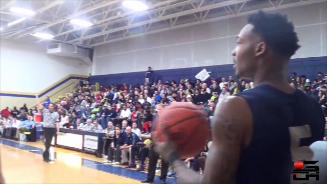 Devon Andrews Throws Inbound Pass Off Defenders Back For Dunk!!