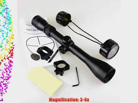 Tactical 3-9x40 optics R4 reticle crosshair air sniper airsoft hunting rifle scope free mounts