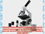 AmScope M500C-MS-E Digital Monocular Compound Microscope WF10x and WF25x Eyepieces 40x-2500x