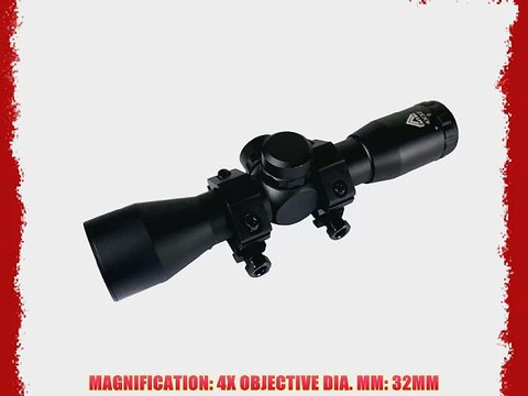 Coitac 4x32 Rangefinder Recticle CQB Tactical Fix Power Scope with Picatinny 1 Ring