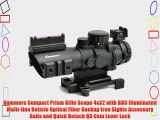 Hammers Compact Prism Rifle Scope 4x32 with BDC Illuminated Multi-line Reticle Optical Fiber
