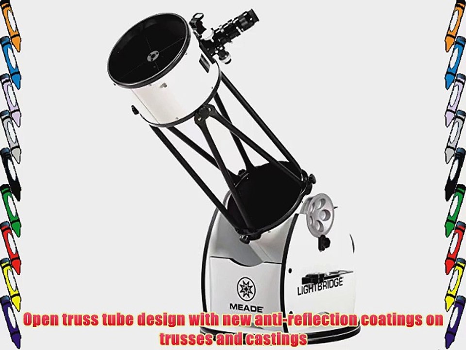 Meade 1005-05-03 LightBridge 10-Inch Truss Tube Dobsonian Reflector Telescope Open Truss (Black)