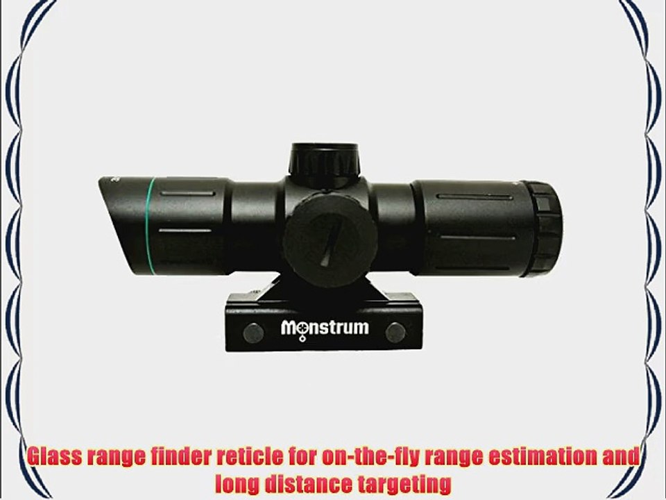 Monstrum Tactical 3x30 Rifle Scope with Illuminated Range Finder Reticle