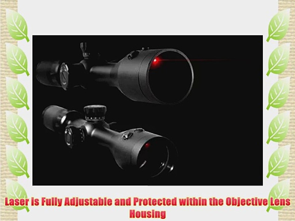 Vism 3-9x42 Full-Size Scope with Integrated Red Laser and Mil-Dot Reticle Black
