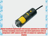 Aven 26700-200 Digital Handheld Microscope 10x-200x Magnification Upper LED Illumination With