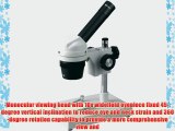AmScope K102 Elementary Stereo/Dissecting Microscope 10x Widefield Eyepiece 20x Magnification