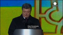 مراسم اولین سالگرد انقلاب اوکراین با سخنان پترو پوروشنکو