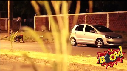 Fire Prank smokes three naked person out of car