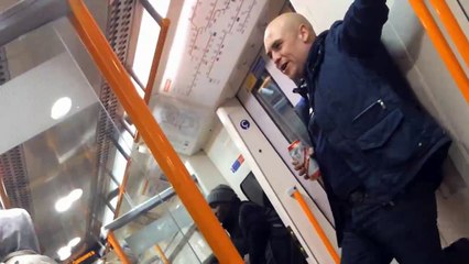 Football "fans" on London Overground
