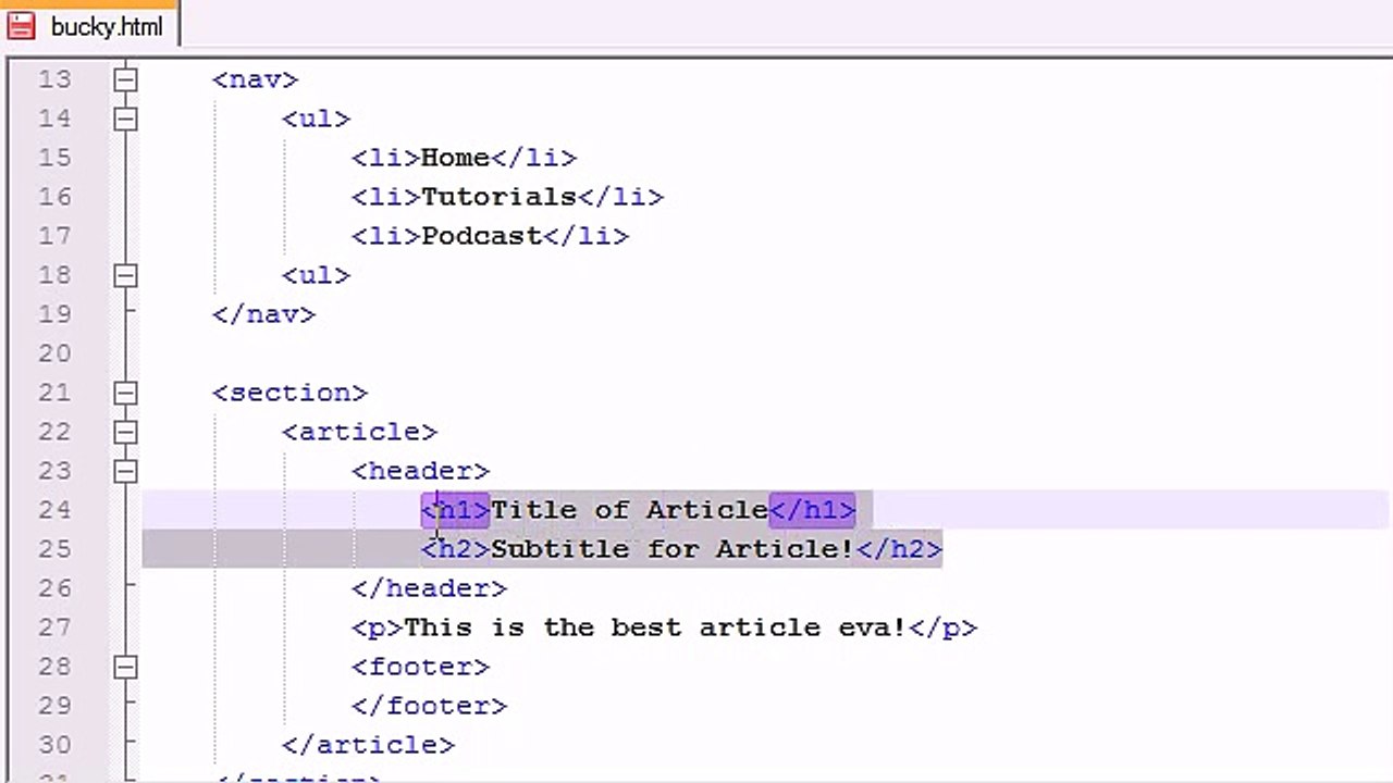 ---HTML5 Tutorial - 4 - Adding the Meat! - YouTube