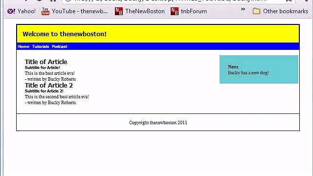 -HTML5 Tutorial - 13 - Finishing the Layout