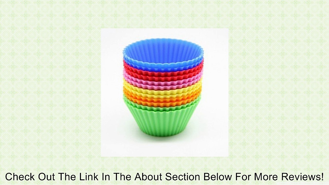 U-beauty 10pcs Round Shaped Silicone Cake Mold Muffin Cups Soap Mold Pudding Jelly Cube Color in Random Review