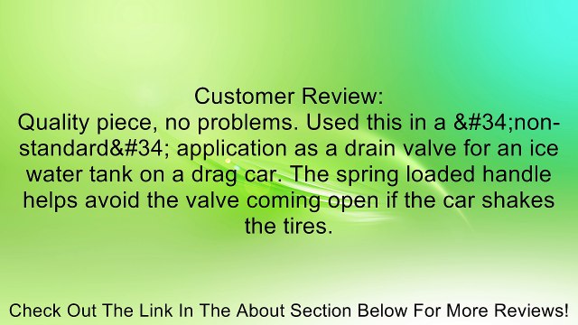 EZ (EZ-110) Silver NPT 3/8-18 Thread Size Oil Drain Valve Review