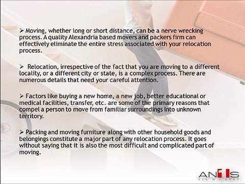 Quality Alexandria based Movers and Packers can Take Care of All your Relocation Needs