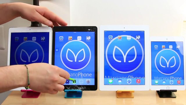 iPad Air 2 vs iPad Air 1 vs iPad 4 vs iPad Mini 3 (SPEED TEST, VELOCIDAD