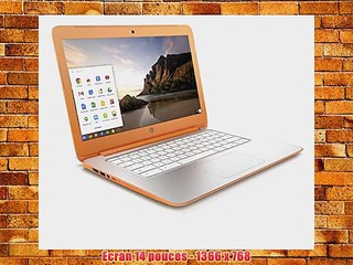 HP Chromebook 14-x003nf PC Portable 14 Blanc/Orange (NVIDIA Tegra K1 4 Go de RAM SSD 16 Go