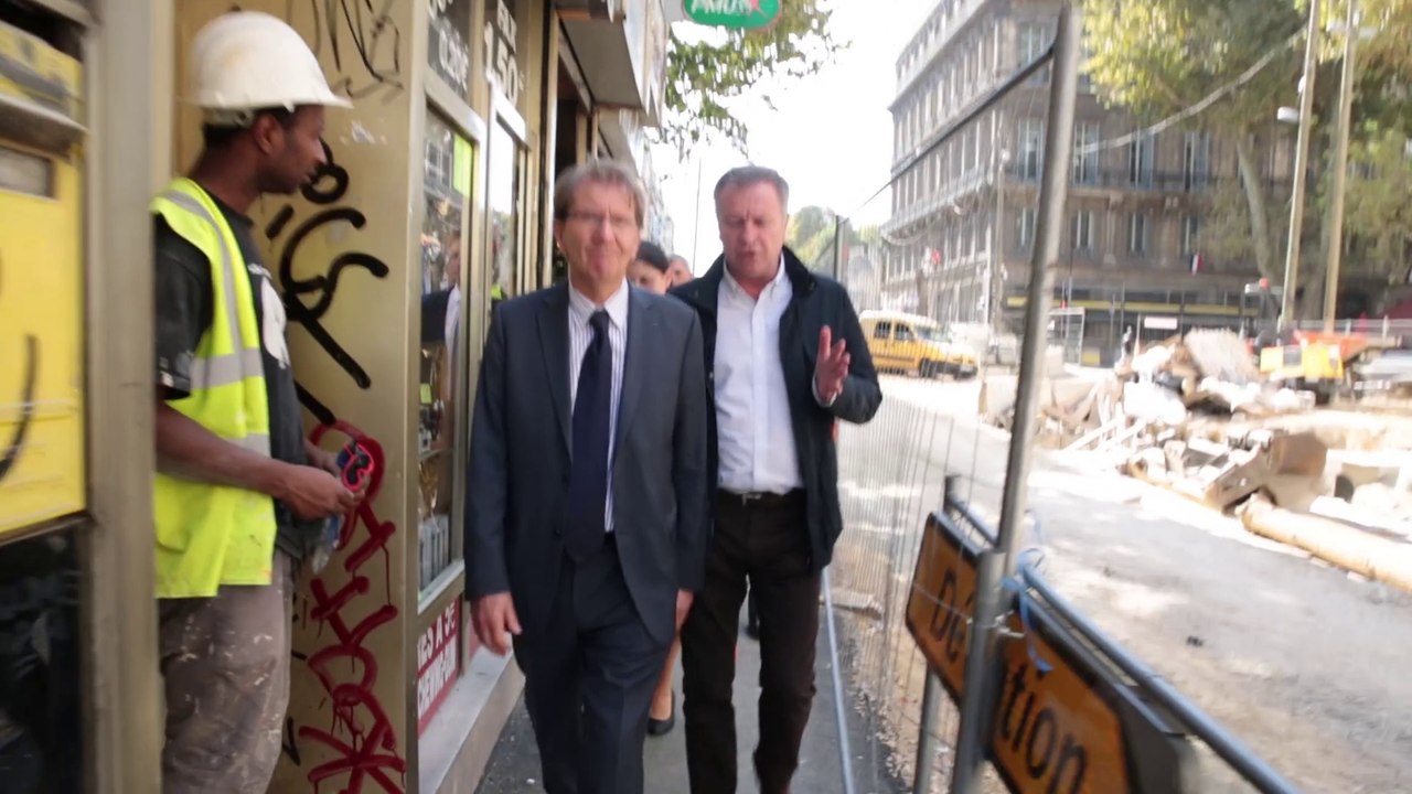 Chantier du tramway rue de Rome - ITV Guy Teissier