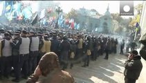 Clashes outside Kyiv parliament at Ukraine nationalist demo