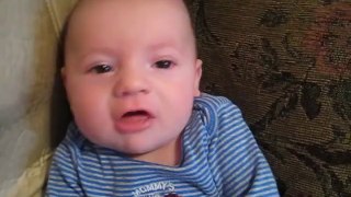 2 Month old Baby Talking _ Says I Love You!