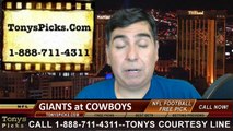 Dallas Cowboys vs. New York Giants Free Pick Prediction NFL Pro Football Odds Preview 10-19-2014