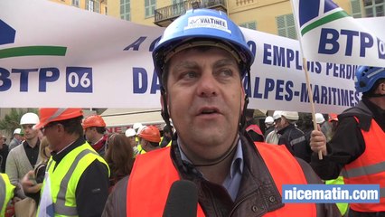 Manifestation du BTP 06 à Nice: 2000 emplois perdus depuis 2012