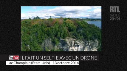 Il se prend en selfie avec un drone au bord du lac Champlain